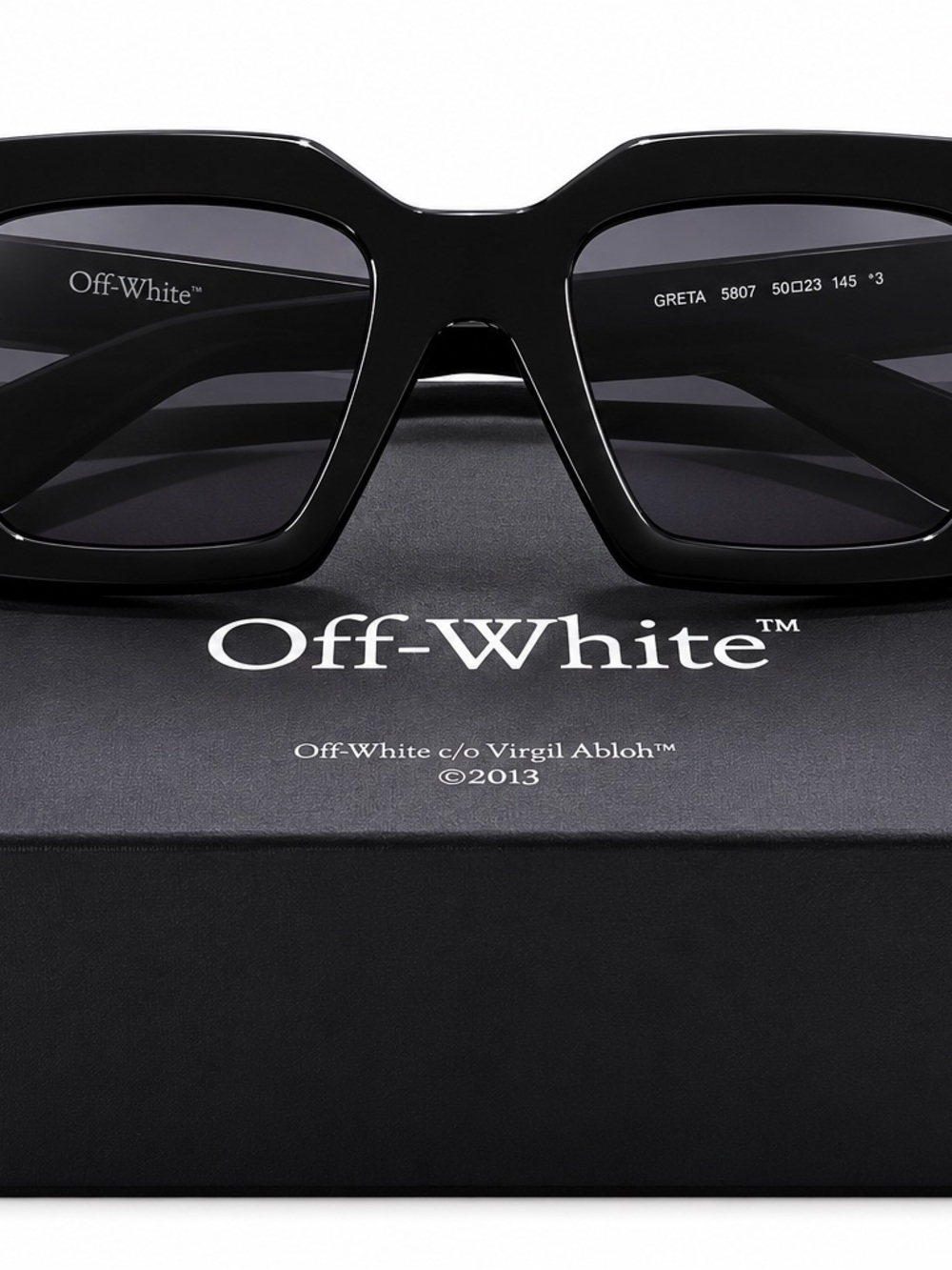 Off-White Black Greta Rectangular Sunglasses Women